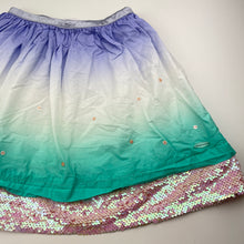Load image into Gallery viewer, Girls American Girl, lightweight cotton & sequin skirt, elasticated, L:35cm, EUC, size 10-12,