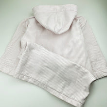 Load image into Gallery viewer, Girls SHERIDAN kids, pink stripe cotton dressing gown / bath robe, GUC, size 6-8,