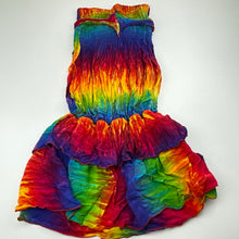 Load image into Gallery viewer, Girls YOUNG FASHION, hand made tie dyed skirt, elasticated, L: 64cm, EUC, size 8,
