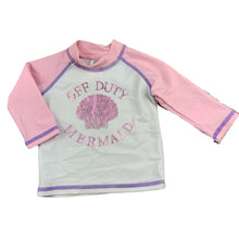 Load image into Gallery viewer, Baby Berry long sleeve rashie / swim top, mermaid, size 000, Pre-loved