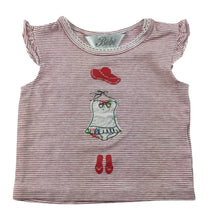 Load image into Gallery viewer, Bebe by Minihaha red & white stripe t-shirt / top, summer outfit, size 000, Pre-loved