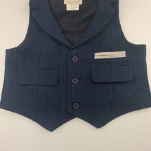 Load image into Gallery viewer, Boys Mamas & Papas, blue pin stripe formal vest / waistcoat, EUC, size 0