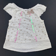 Load image into Gallery viewer, Girls Baby Baby, lightweight floral cotton t-shirt / top, sequins, EUC, size 00