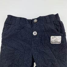 Load image into Gallery viewer, Girls Baby Baby, lined dark navy corduroy pants, elasticated, EUC, size 00