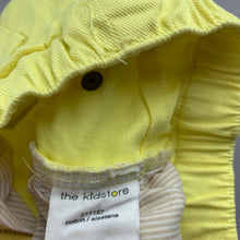 Load image into Gallery viewer, Unisex Thekidstore, yellow stretch cotton shorts, elasticated, EUC, size 0