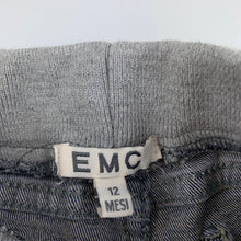 Load image into Gallery viewer, Boys EMC, blue stretch denim jeans, elasticated, Inside leg: 26cm, EUC, size 12 months