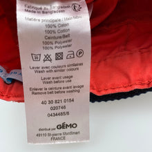 Load image into Gallery viewer, Boys Baby by Gemo, dark orange cotton shorts, belt, elasticated, GUC, size 6 months