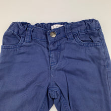 Load image into Gallery viewer, Boys Urb, cotton lined blue cotton pants, adjustable, GUC, size 12 months