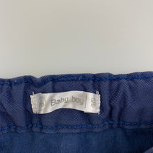 Load image into Gallery viewer, Boys Urb, cotton lined blue cotton pants, adjustable, GUC, size 12 months