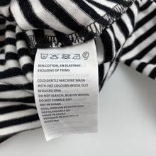 Load image into Gallery viewer, Girls Bardot Junior, black & white stripe long sleeve cropped top, L: 35cm, GUC, size 12
