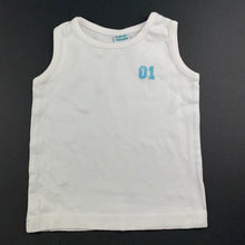 Load image into Gallery viewer, Boys H+T, white cotton singlet / tank top, FUC, size 0