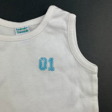 Load image into Gallery viewer, Boys H+T, white cotton singlet / tank top, FUC, size 0