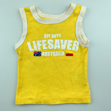 Load image into Gallery viewer, Unisex Between the Flags, yellow cotton singlet top, life saver, GUC, size 0