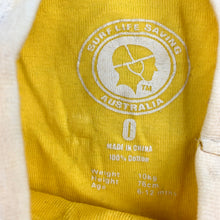 Load image into Gallery viewer, Unisex Between the Flags, yellow cotton singlet top, life saver, GUC, size 0