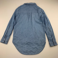 Load image into Gallery viewer, Girls Clothing & Co, blue chambray cotton long sleeve shirt, GUC, size 8
