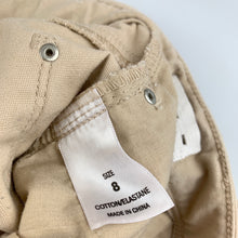 Load image into Gallery viewer, Girls Material Girl, beige stretch cotton cropped pants, adjustable, Inside leg: 36.5cm, GUC, size 8