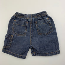 Load image into Gallery viewer, Boys Charlie Rocket, blue denim shorts, elasticated, EUC, size 6 months