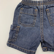 Load image into Gallery viewer, Boys Charlie Rocket, blue denim shorts, elasticated, EUC, size 6 months