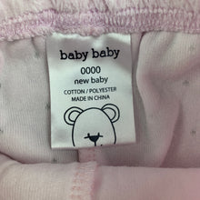 Load image into Gallery viewer, Girls Baby Baby, pale pink velour footed leggings / bottoms, EUC, size 0000,
