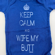 Load image into Gallery viewer, Unisex Little Goliath, blue cotton bodysuit / romper, GUC, size 6 months,