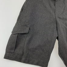 Load image into Gallery viewer, Boys M&S, grey school cargo shorts, adjustable, pilling, FUC, size 4-5,