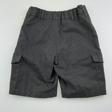 Load image into Gallery viewer, Boys M&S, grey school cargo shorts, adjustable, pilling, FUC, size 4-5,