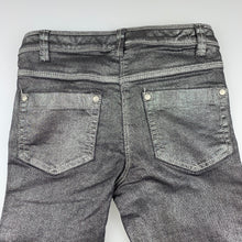 Load image into Gallery viewer, Girls Next, metallic silver casual pants, adjustable, Inside leg: 54cm, EUC, size 8,