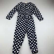 Load image into Gallery viewer, Girls Cotton On, navy & white lightweight cotton jumpsuit, GUC, size 3,