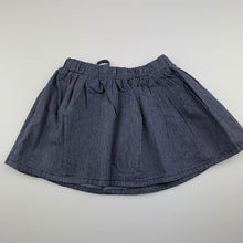 Load image into Gallery viewer, Girls Cotton On, blue and white cotton skirt, elasticated, GUC, size 1,