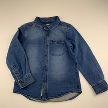 Load image into Gallery viewer, Boys Pumpkin Patch, stretch knit denim long sleeve shirt, EUC, size 7,