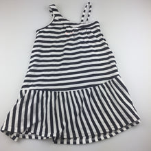 Load image into Gallery viewer, Girls Cotton On, navy & white stripe cotton sumer party dress, GUC, size 3