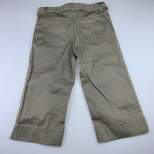 Load image into Gallery viewer, Girls Milkshake, khaki stretch cotton cropped pants, adjustable, inside leg: 35 cm, EUC, size 8,