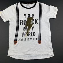 Load image into Gallery viewer, Boys Max, cotton t-shirt top, rock, light mark back right arm, FUC, size 7-8,