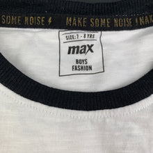 Load image into Gallery viewer, Boys Max, cotton t-shirt top, rock, light mark back right arm, FUC, size 7-8,