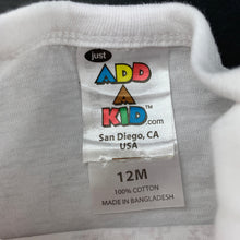 Load image into Gallery viewer, unisex Just Add a kid, cotton bodysuit, romper, party, EUC, size 12 months,