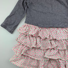 Load image into Gallery viewer, Girls Cotton On, stretchy stripe & floral long sleeve dress, GUC, size 1, L: 41cm