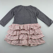 Load image into Gallery viewer, Girls Cotton On, stretchy stripe & floral long sleeve dress, GUC, size 1, L: 41cm
