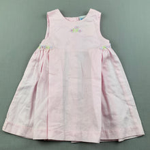 Load image into Gallery viewer, Girls Baby World, embroidered lightweight cotton dress, EUC, size 00, L: 38cm