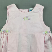 Load image into Gallery viewer, Girls Baby World, embroidered lightweight cotton dress, EUC, size 00, L: 38cm