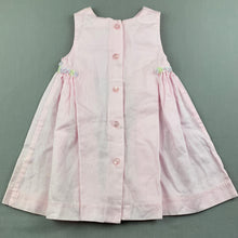 Load image into Gallery viewer, Girls Baby World, embroidered lightweight cotton dress, EUC, size 00, L: 38cm