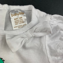 Load image into Gallery viewer, Girls Baby Biz, white cotton t-shirt / top, owl, FUC, size 000,