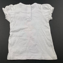 Load image into Gallery viewer, Girls Baby Biz, white cotton t-shirt / top, owl, FUC, size 000,