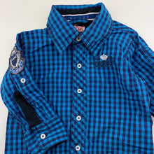 Load image into Gallery viewer, Boys GJ Unltd Jeans, check cotton long sleeve shirt, GUC, size 12 months,