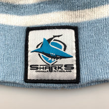 Load image into Gallery viewer, Boys NRL Official, Cronulla Sharks knitted beanie / hat, OSFM, EUC, size 4-6,