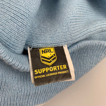 Load image into Gallery viewer, Boys NRL Official, Cronulla Sharks knitted beanie / hat, OSFM, EUC, size 4-6,