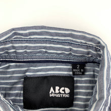 Load image into Gallery viewer, Boys ABCD Industrie, striped lightweight cotton long sleeve shirt, FUC, size 2,