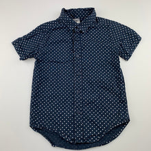 Load image into Gallery viewer, Boys Kids & Co, blue & white spot cotton short sleeve shirt, GUC, size 4,