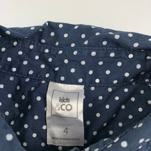 Load image into Gallery viewer, Boys Kids & Co, blue & white spot cotton short sleeve shirt, GUC, size 4,