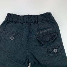 Load image into Gallery viewer, Boys Stix 'n' Stones, black cotton casual pants, elasticated, GUC, size 0,