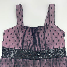 Load image into Gallery viewer, Girls Target, lined black lace party dress, sequins, GUC, size 8, L: 61 cm